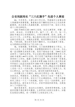 2024年公安局副局长三八红旗手先进个人事迹