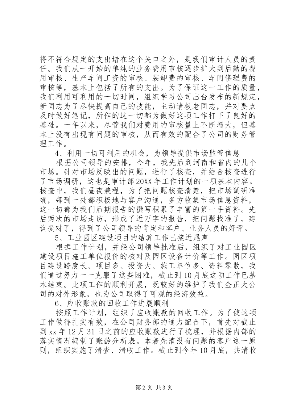 2024年公司审计部门领导年终个人工作总结_第2页