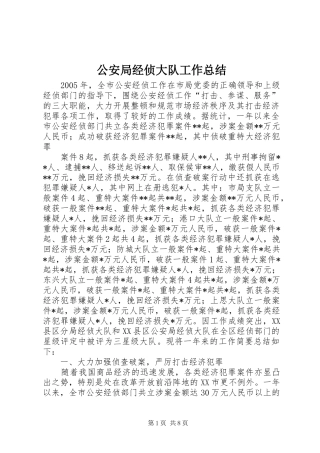 2024年公安局经侦大队工作总结