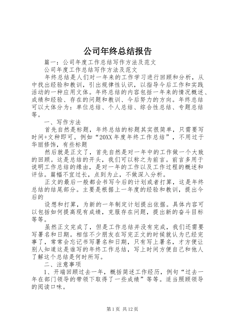 2024年公司年终总结报告_第1页