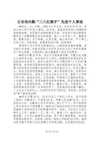 2024年公安局内勤三八红旗手先进个人事迹