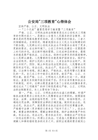 2024年公安局-三项教育-心得体会