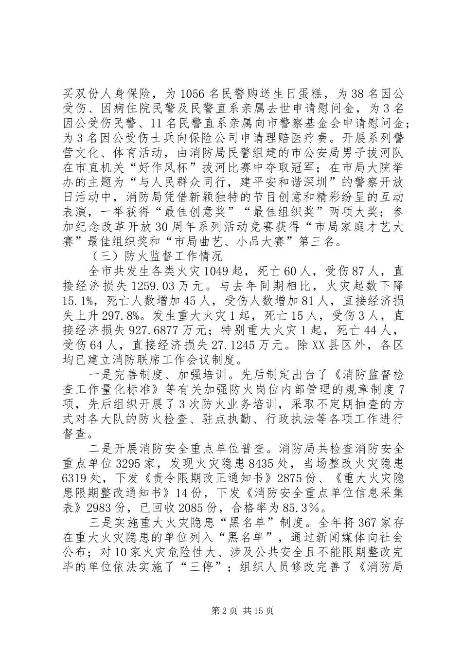 2024年公安局消防局工作总结_第2页
