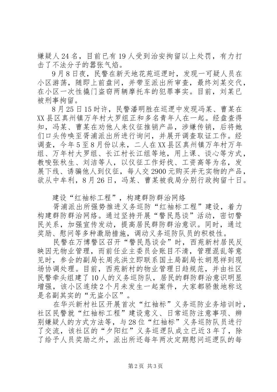 2024年公安局治安巡防工作汇报_第2页