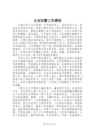 2024年公安民警工作感悟