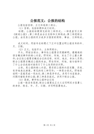 2024年公报范文公报的结构