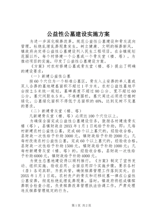 2024年公益性公墓建设实施方案
