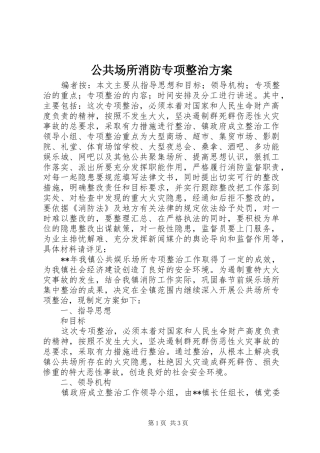 2024年公共场所消防专项整治方案