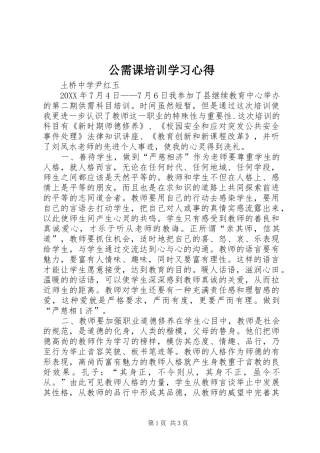 2024年公需课培训学习心得