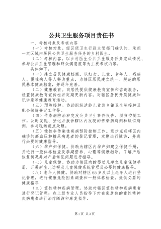 2024年公共卫生服务项目责任书