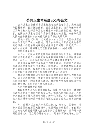 2024年公共卫生体系建设心得范文