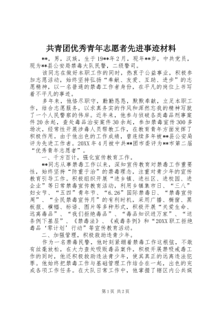 2024年共青团优秀青年志愿者先进事迹材料