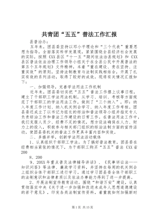 2024年共青团五五普法工作汇报