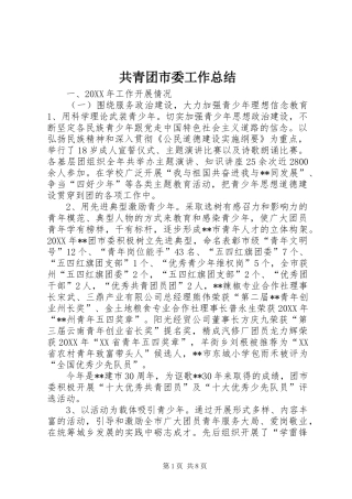 2024年共青团市委工作总结