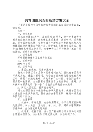 2024年共青团组织五四活动方案大全