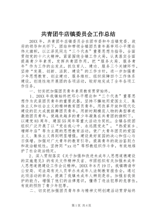 2024年共青团牛店镇委员会工作总结