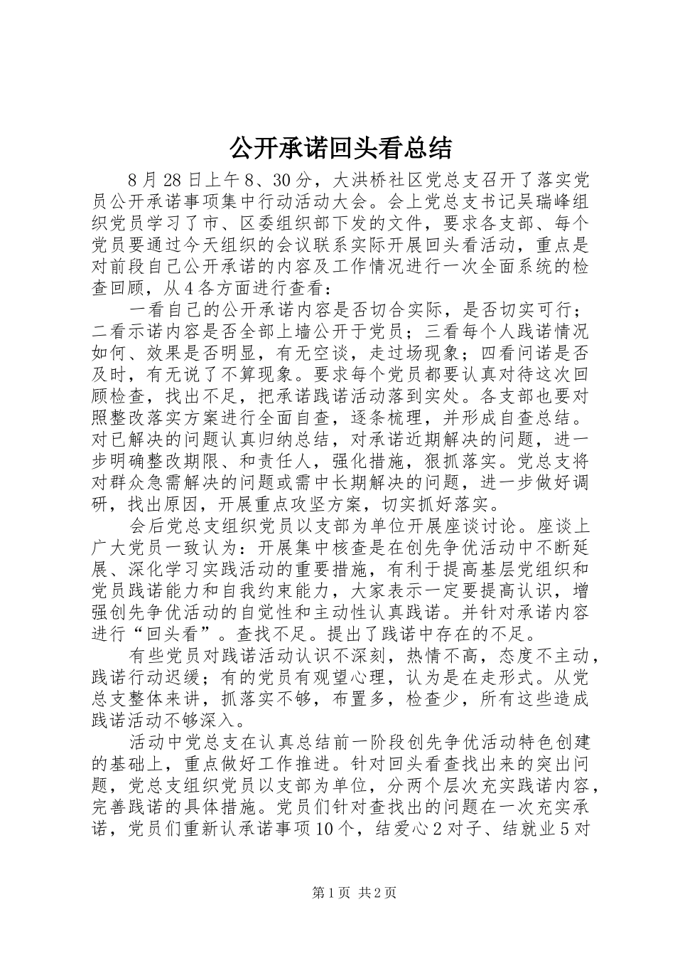 2024年公开承诺回头看总结_第1页