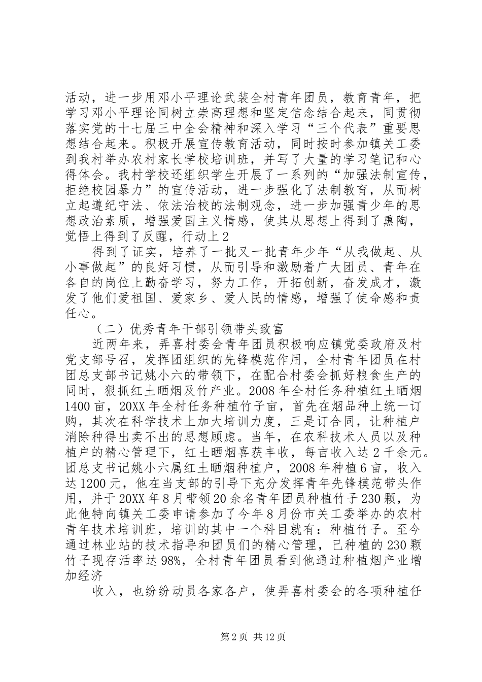 2024年共青团遮放镇弄喜团总支工作汇报_第2页