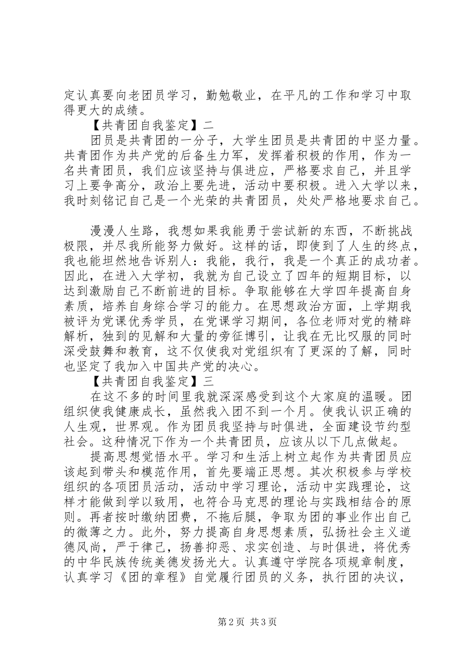 2024年共青团自我鉴定_第2页