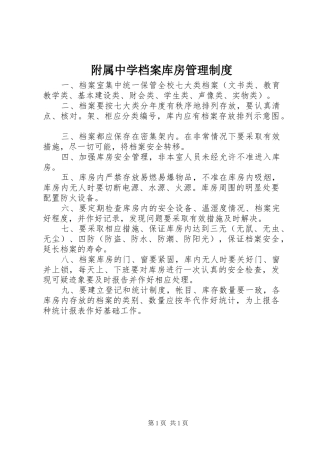 2024年附属中学档案库房管理制度