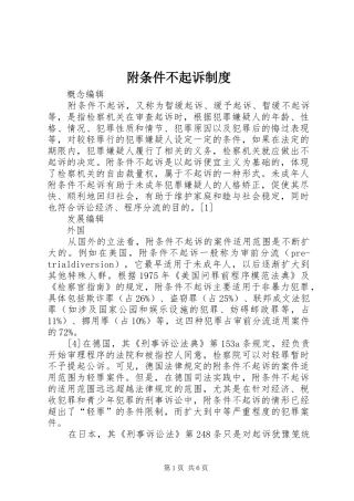 2024年附条件不起诉制度