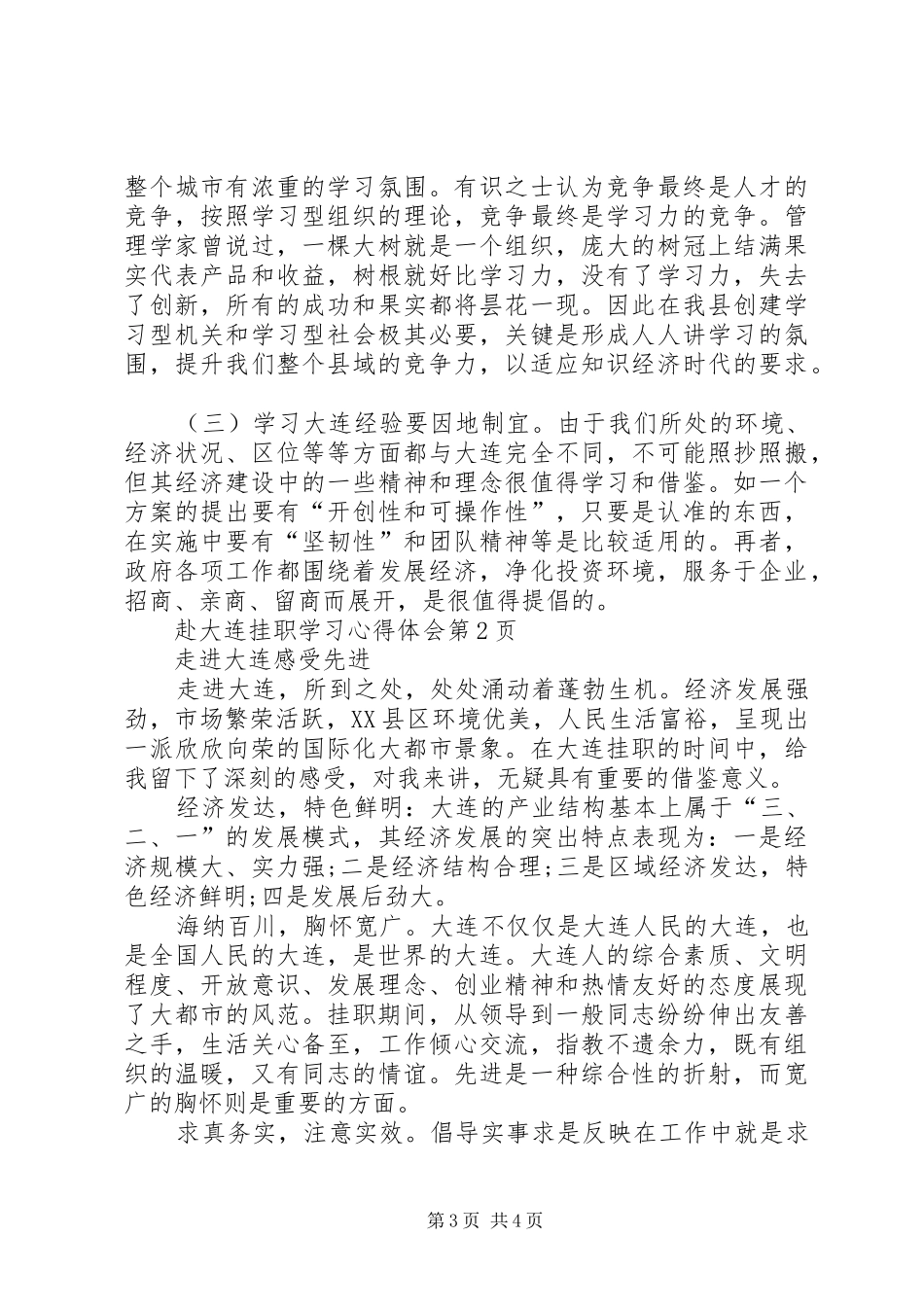 2024年赴大连挂职学习心得体会_第3页