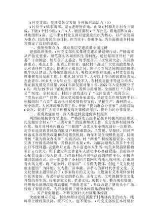 村党支部乡村振兴模范党组织建设工作经验材料汇编