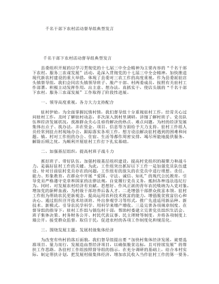 千名干部下农村活动督导组典型发言