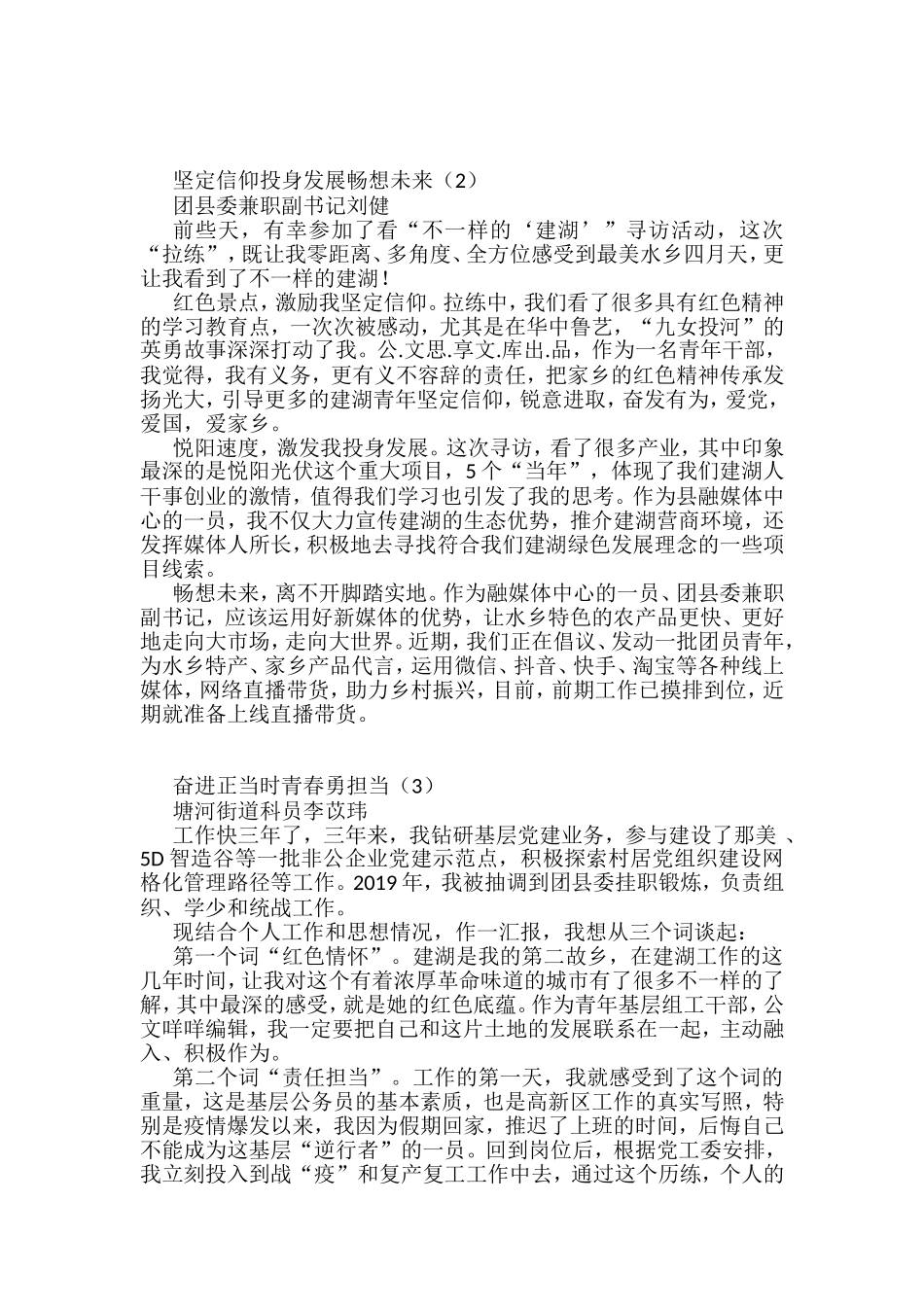 青年干部座谈会交流发言材料汇编_第2页