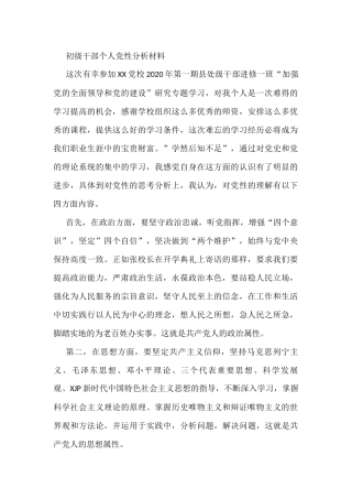 个人党性分析材料汇编（80篇）