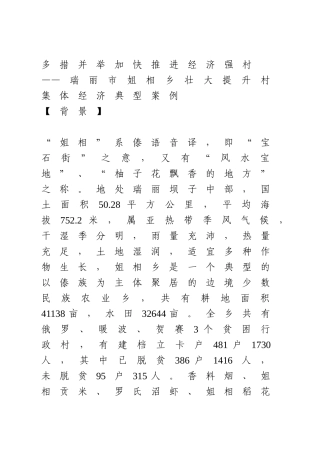 壮大提升村集体经济典型案例