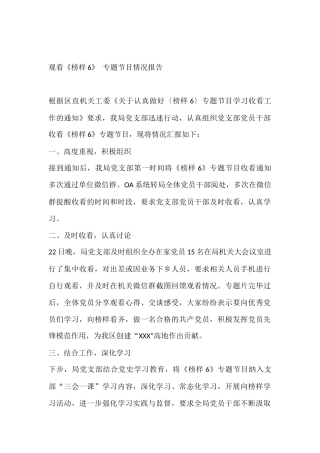 观看《榜样6》情况报告及心得体会汇编（52篇）