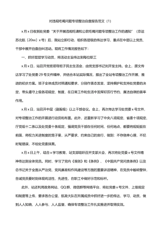 违规吃喝问题吃喝风红包风专项整治工作自查报告3篇