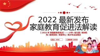 2022年最新发布家庭教育促进法解读PPT