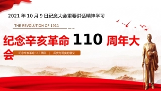 PPT：纪念辛亥革命110周年大会重要讲话精神宣讲模板件