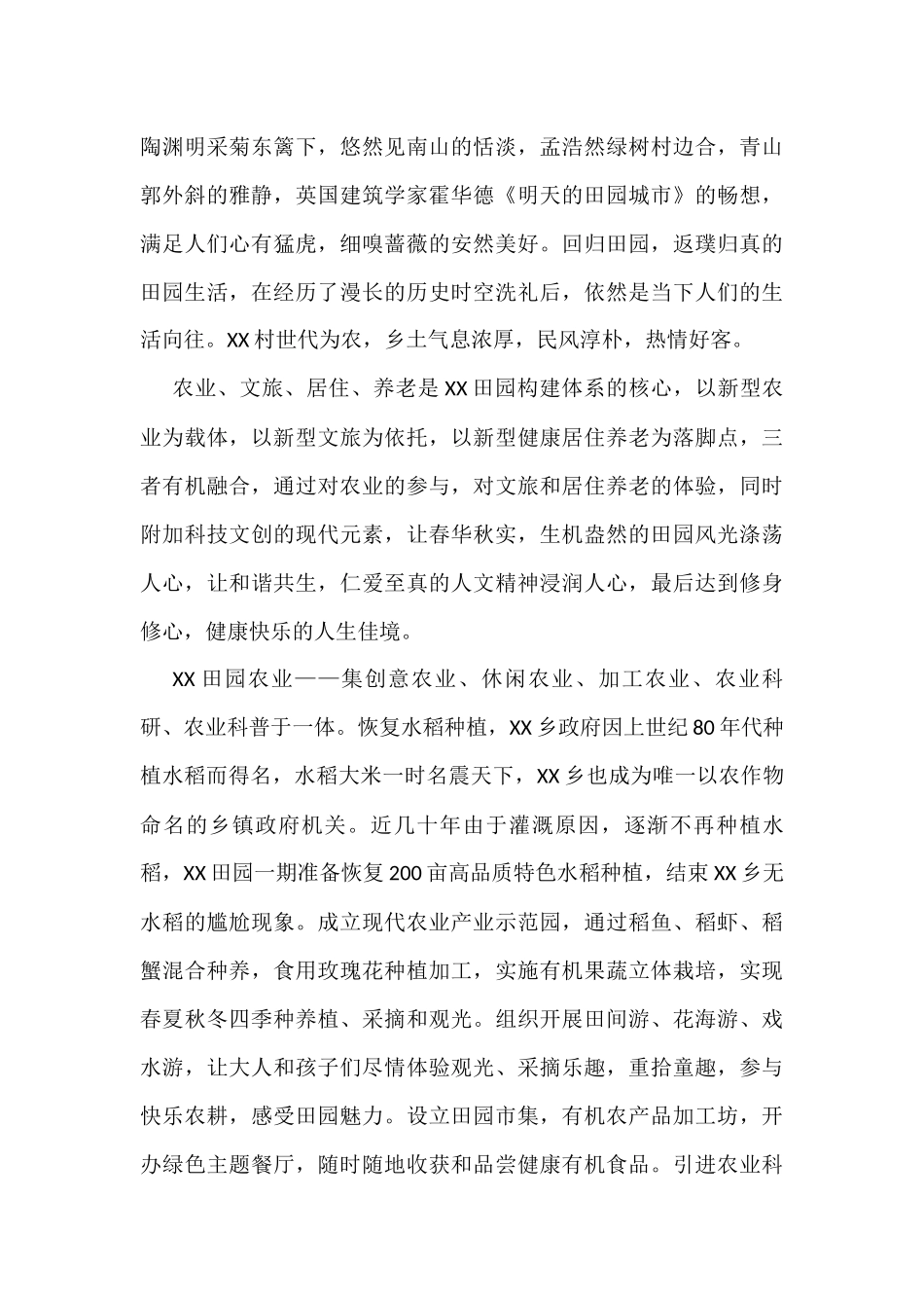 XX村田园综合体规划文案_第3页