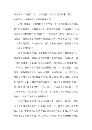 干部“红色战‘疫’·党旗领航” 心得体会汇编
