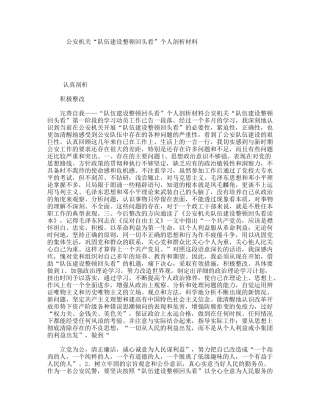 公安机关“队伍建设整顿回头看”个人剖析材料