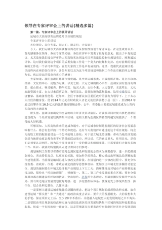 领导在专家评审会上的讲话(精选多篇)