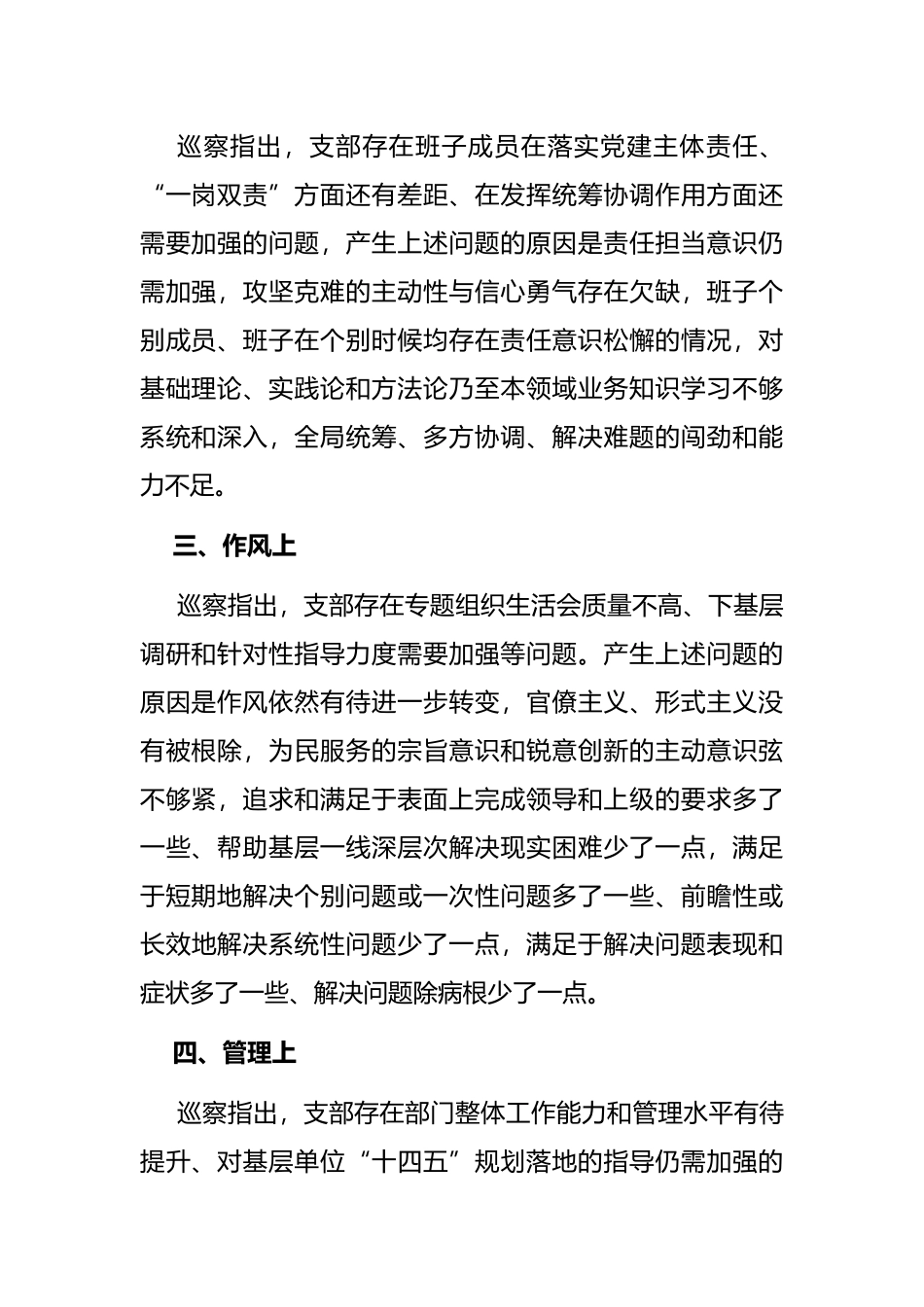 集团公司某支部巡察反馈问题原因分析报告_第2页