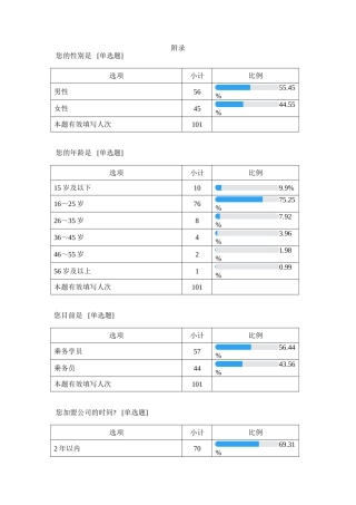 关于海南航空公司企业文化对新员工发展影响调查问卷