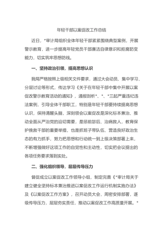 年轻干部以案促改工作总结