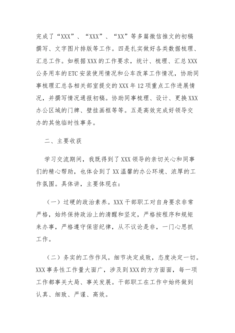 国企干部办公室挂职学习工作总结_第2页