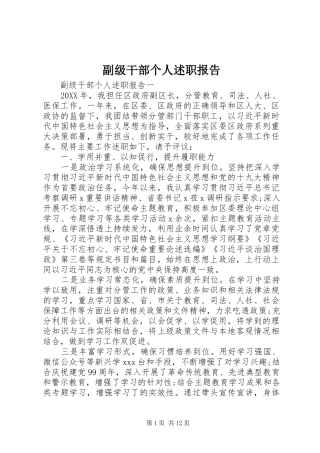 2024年副级干部个人述职报告