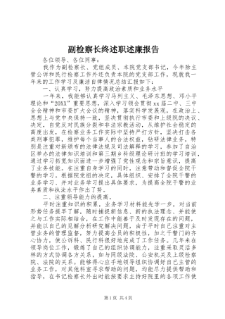 2024年副检察长终述职述廉报告