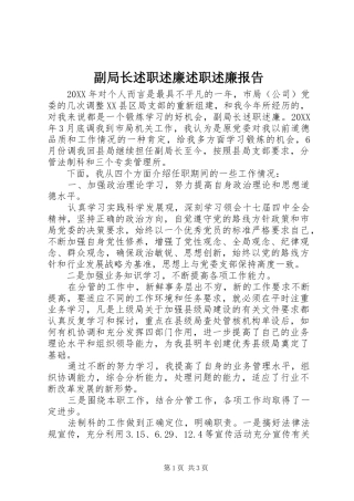 2024年副局长述职述廉述职述廉报告