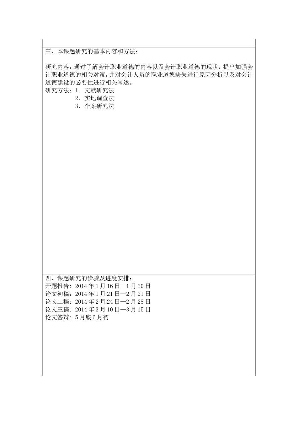 会计职业道德分析研究 、开题报告_第3页