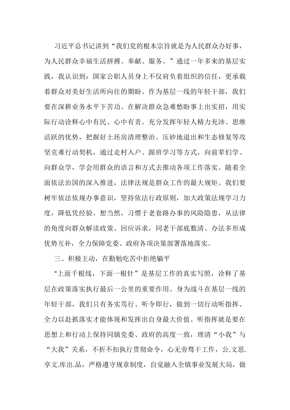 基层年轻干部座谈会发言材料_第2页