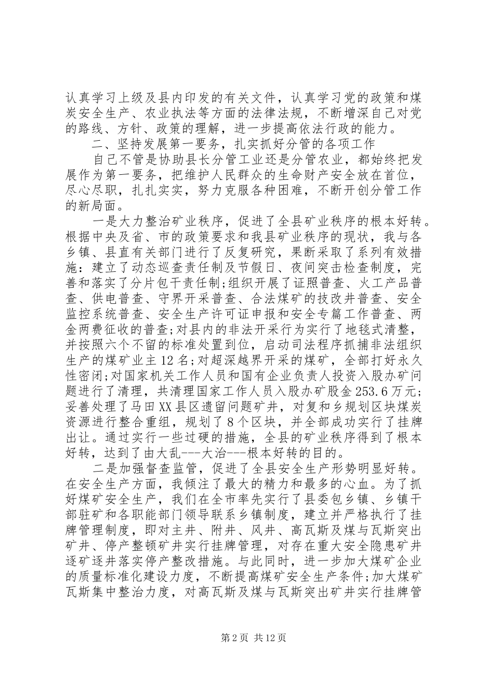 2024年副县长个人工作总结_第2页