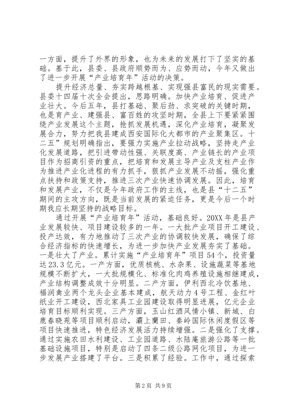 2024年副县长在产业培育大会讲话_第2页